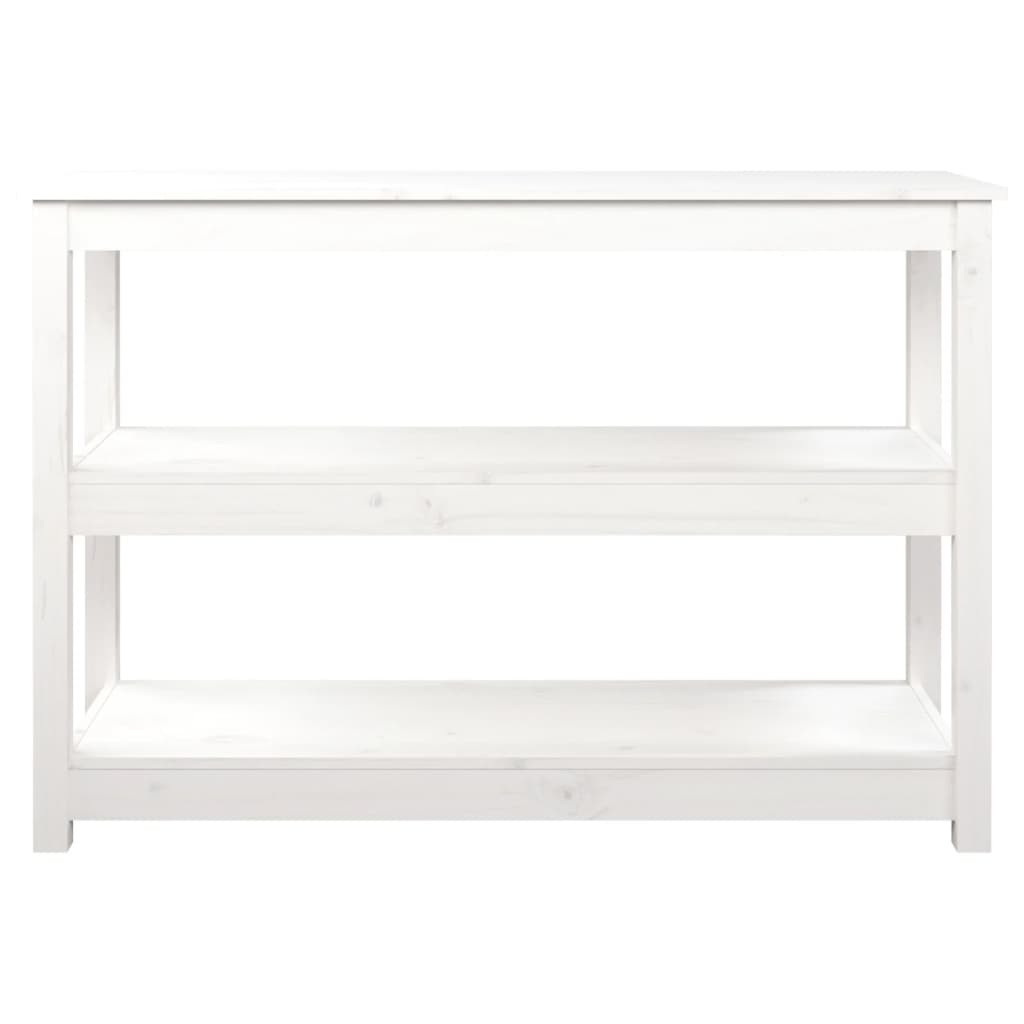 vidaXL Console de table blanche 110x40x74 cm en pin massif