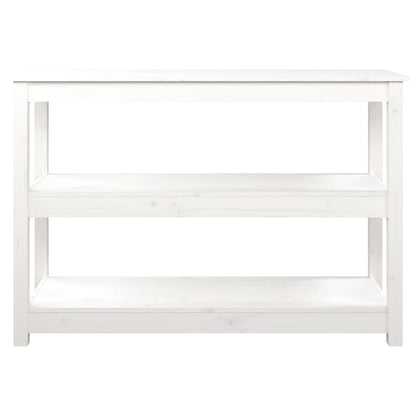 vidaXL Console de table blanche 110x40x74 cm en pin massif