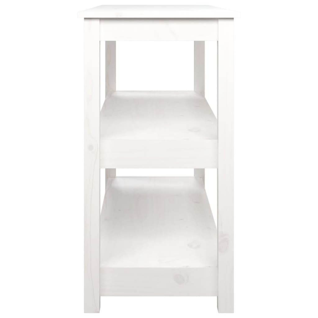 vidaXL Console de table blanche 110x40x74 cm en pin massif