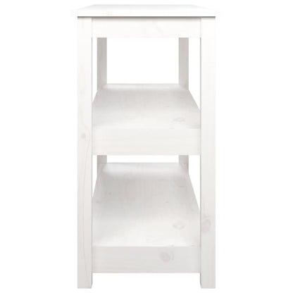 vidaXL Console de table blanche 110x40x74 cm en pin massif