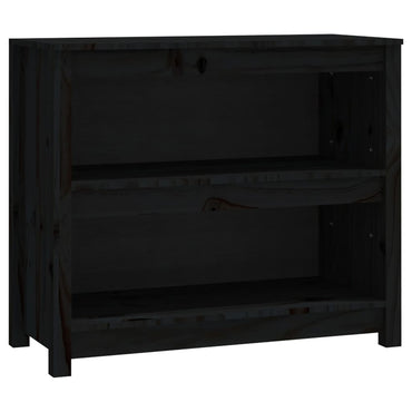 vidaXL Bücherregal Schwarz 80x35x68 cm Massivholz Kiefer