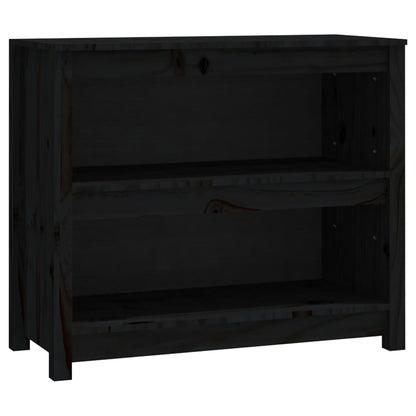 vidaXL Bücherregal Schwarz 80x35x68 cm Massivholz Kiefer
