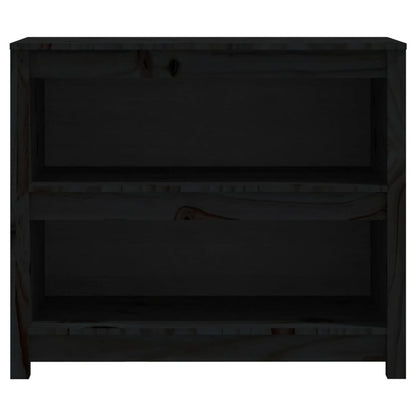 vidaXL Bücherregal Schwarz 80x35x68 cm Massivholz Kiefer