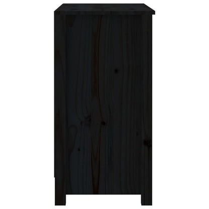 vidaXL Bücherregal Schwarz 80x35x68 cm Massivholz Kiefer