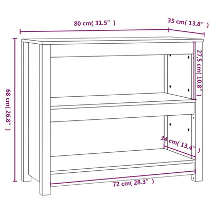 vidaXL Bücherregal Schwarz 80x35x68 cm Massivholz Kiefer