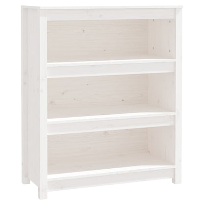 vidaXL Bücherregal Weiß 80x35x97 cm Massivholz Kiefer