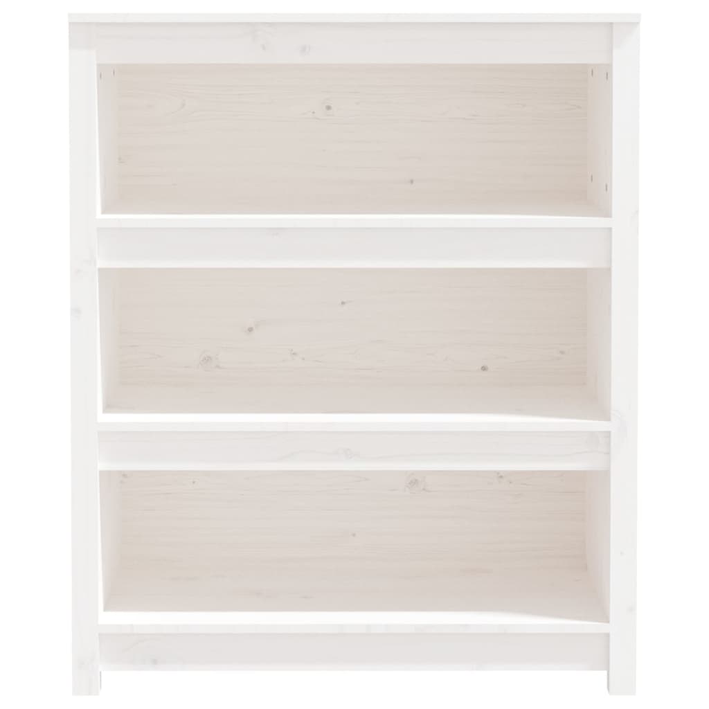 vidaXL Bücherregal Weiß 80x35x97 cm Massivholz Kiefer