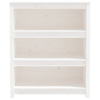 vidaXL Bücherregal Weiß 80x35x97 cm Massivholz Kiefer