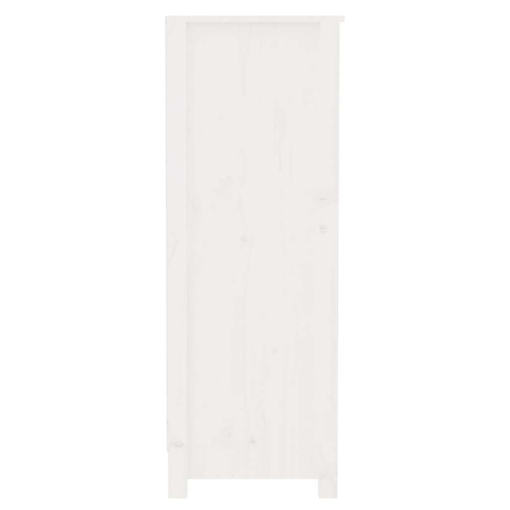 vidaXL Bücherregal Weiß 80x35x97 cm Massivholz Kiefer