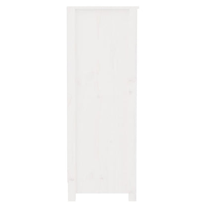 vidaXL Bücherregal Weiß 80x35x97 cm Massivholz Kiefer