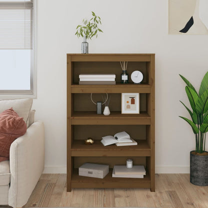 vidaXL Bücherregal Honigbraun 80x35x126 cm Massivholz Kiefer