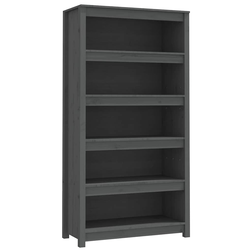 vidaXL Bücherregal Grau 80x35x154 cm Massivholz Kiefer