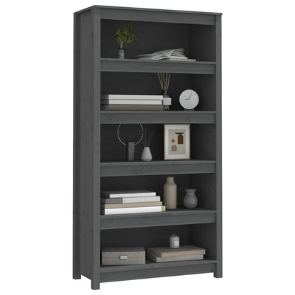 vidaXL Bücherregal Grau 80x35x154 cm Massivholz Kiefer