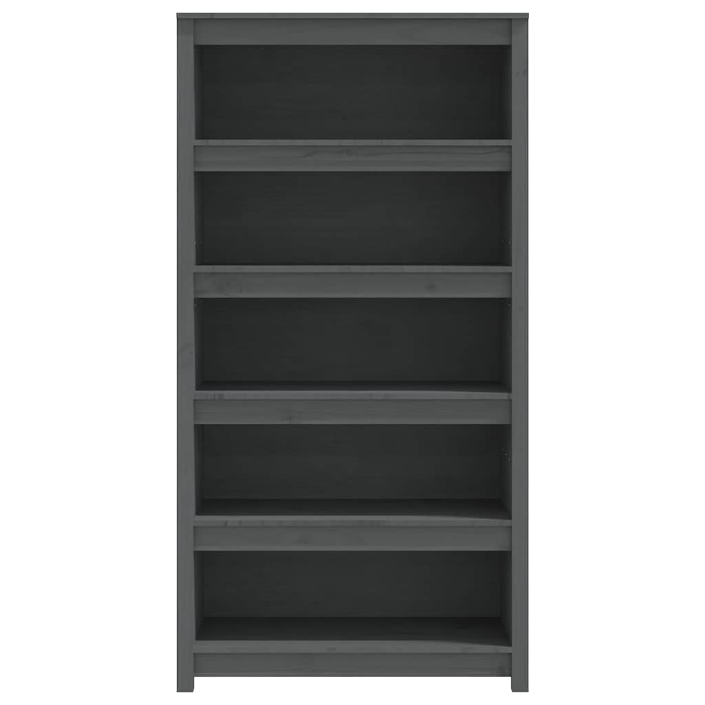 vidaXL Bücherregal Grau 80x35x154 cm Massivholz Kiefer