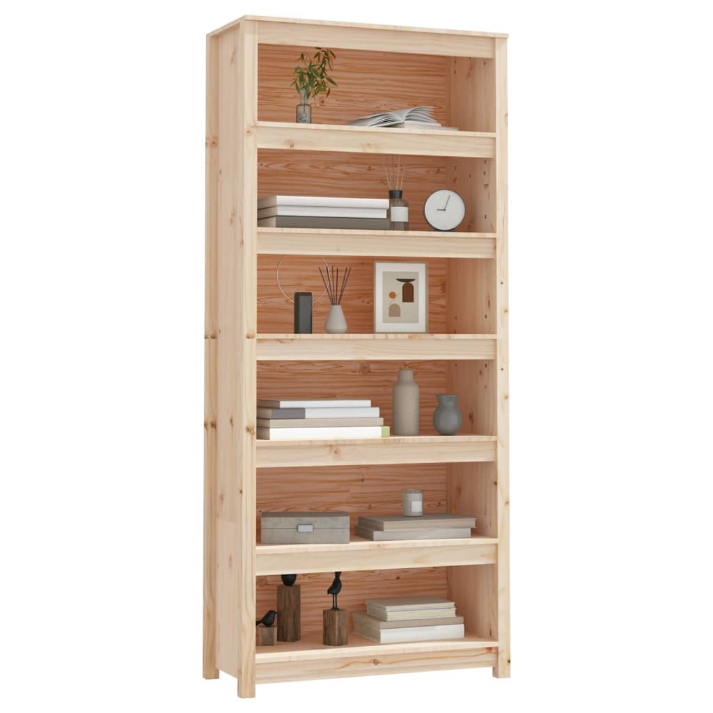 vidaXL Bücherregal 80x35x183 cm Massivholz Kiefer