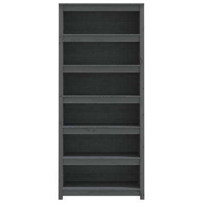 vidaXL Bücherregal Grau 80x35x183 cm Massivholz Kiefer