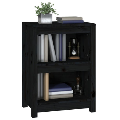 vidaXL Bücherregal Schwarz 50x35x68 cm Massivholz Kiefer