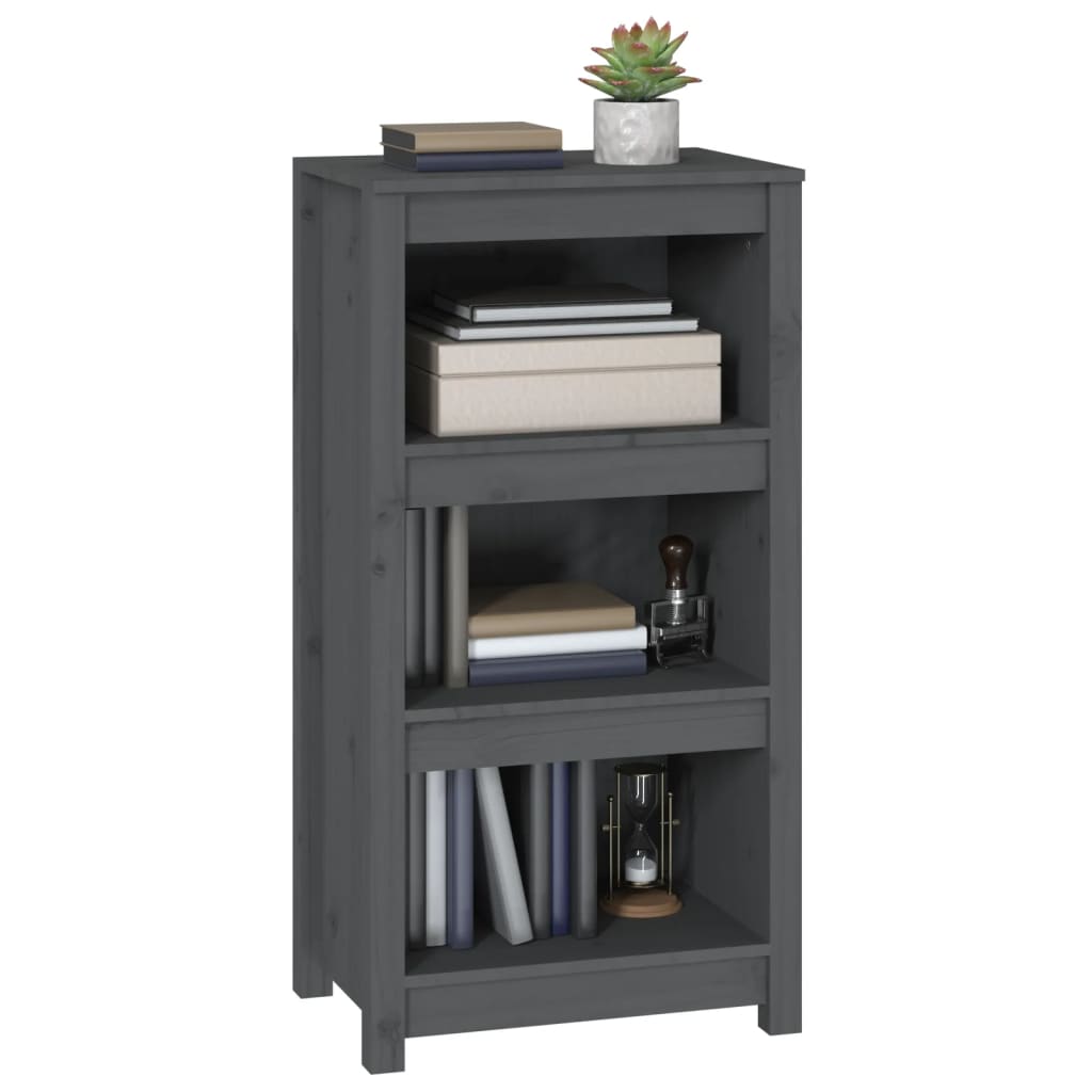 vidaXL Bücherregal Grau 50x35x97 cm Massivholz Kiefer