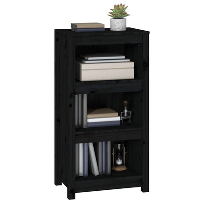vidaXL Bücherregal Schwarz 50x35x97 cm Massivholz Kiefer