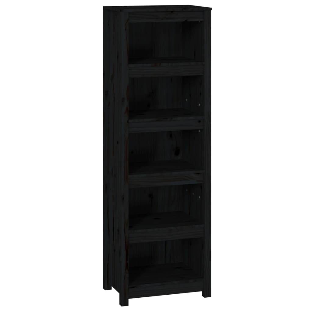vidaXL Bücherregal Schwarz 50x35x154 cm Massivholz Kiefer