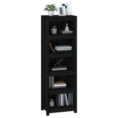 vidaXL Bücherregal Schwarz 50x35x154 cm Massivholz Kiefer