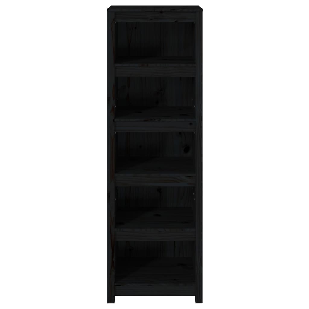 vidaXL Bücherregal Schwarz 50x35x154 cm Massivholz Kiefer
