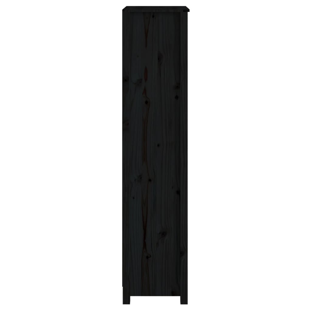 vidaXL Bücherregal Schwarz 50x35x154 cm Massivholz Kiefer