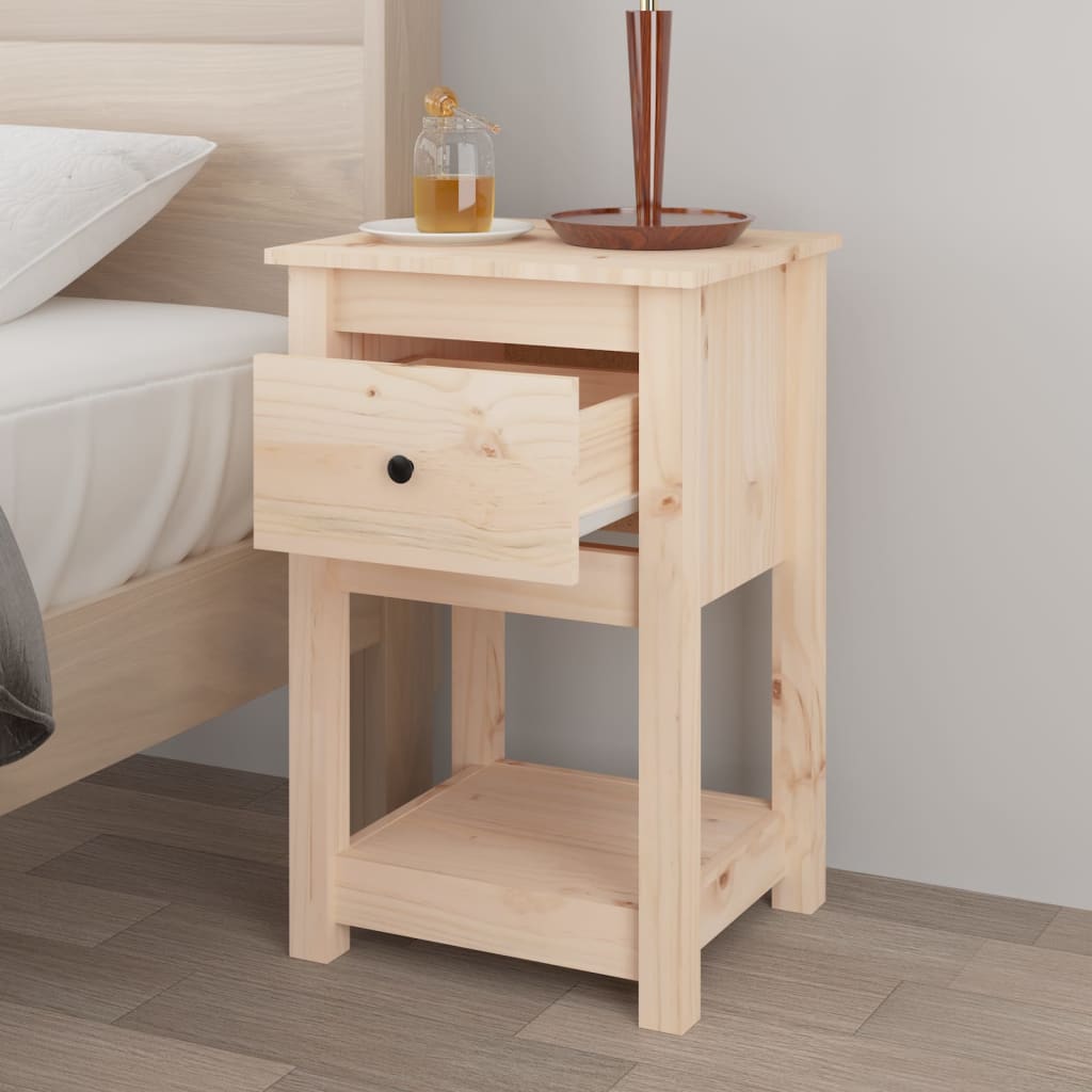 vidaXL Tables de chevet 2 pcs 40x35x61,5 cm Bois de pin massif