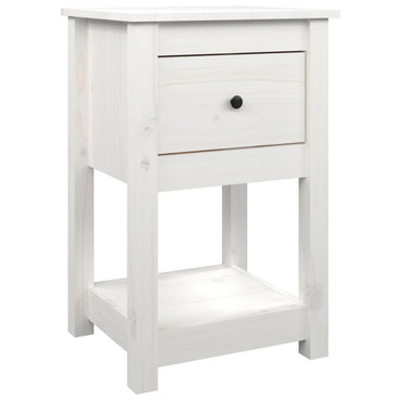 vidaXL Nachttisch Weiß 40x35x61,5 cm Massivholz Kiefer