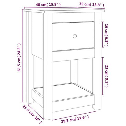 vidaXL Nachttische 2 Stk. Weiß 40x35x61,5 cm Massivholz Kiefer