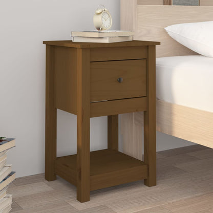 vidaXL Tables de chevet 2 pcs Marron miel 40x35x61,5 cm Bois de pin massif