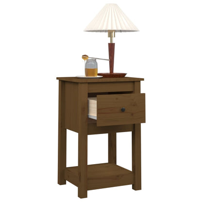 vidaXL Tables de chevet 2 pcs Marron miel 40x35x61,5 cm Bois de pin massif