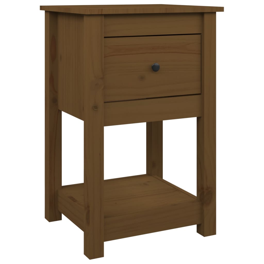 vidaXL Tables de chevet 2 pcs Marron miel 40x35x61,5 cm Bois de pin massif