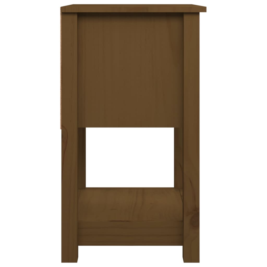 vidaXL Tables de chevet 2 pcs Marron miel 40x35x61,5 cm Bois de pin massif