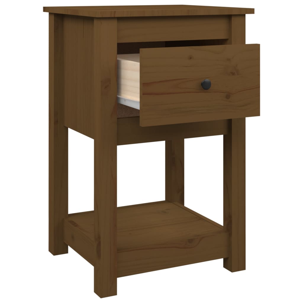 vidaXL Tables de chevet 2 pcs Marron miel 40x35x61,5 cm Bois de pin massif