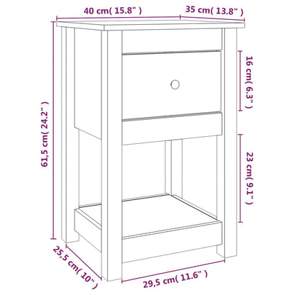 vidaXL Tables de chevet 2 pcs Marron miel 40x35x61,5 cm Bois de pin massif