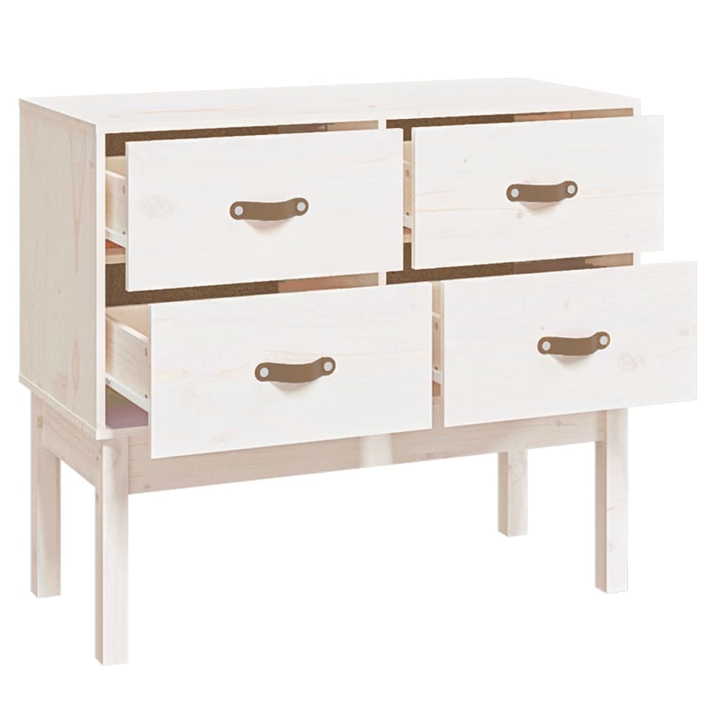 vidaXL Console blanche 90x40x78 cm Bois de pin massif
