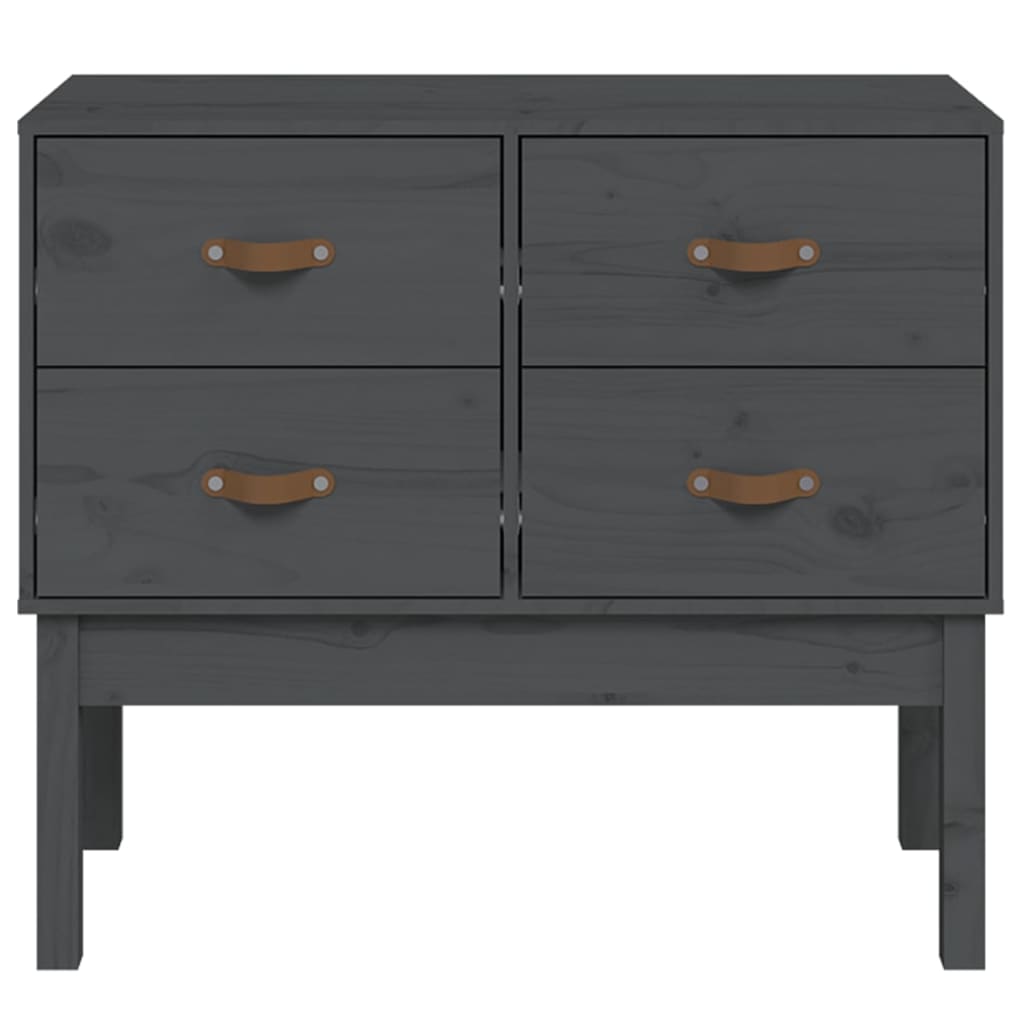 vidaXL Console Gris 90x40x78 cm Bois de pin massif