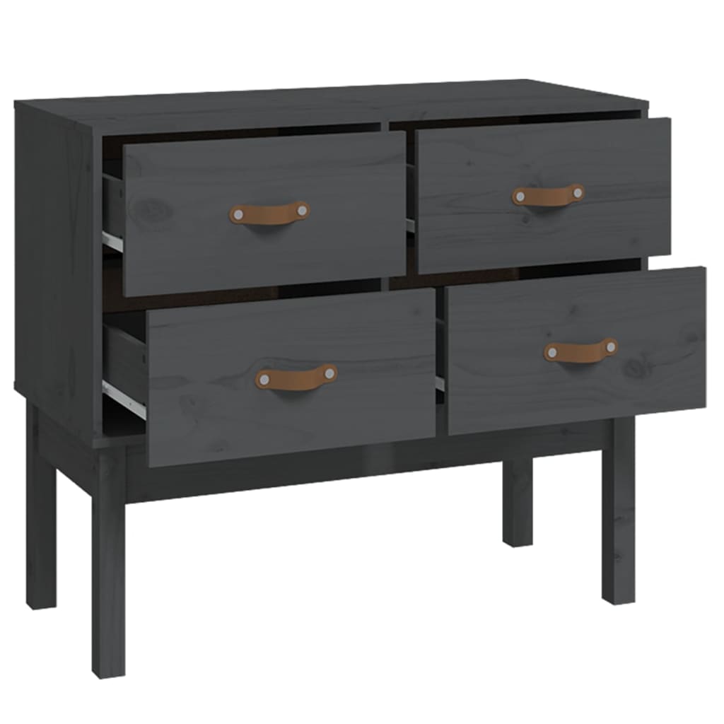 vidaXL Console Gris 90x40x78 cm Bois de pin massif