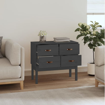 vidaXL Console Gris 90x40x78 cm Bois de pin massif