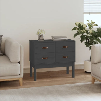 vidaXL Console Gris 90x40x78 cm Bois de pin massif