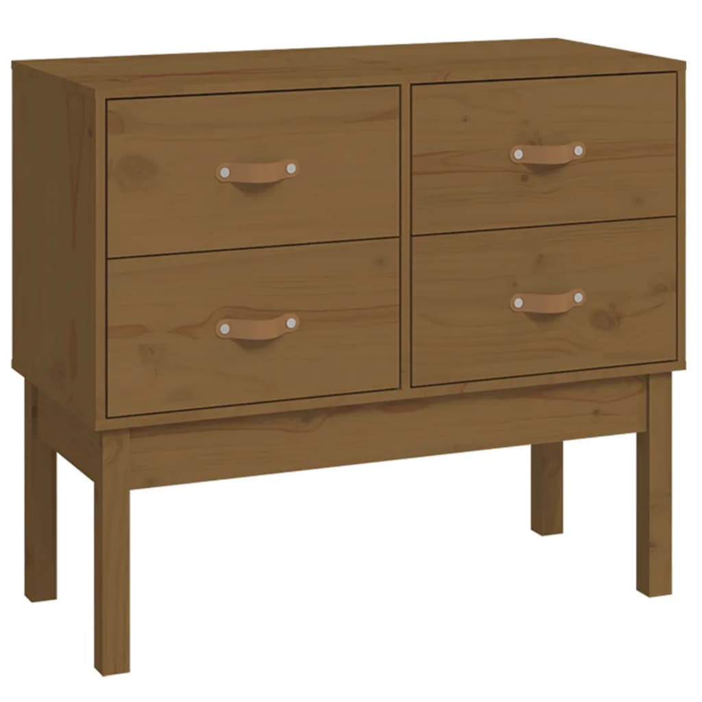 vidaXL Console en bois de pin massif marron miel 90x40x78 cm