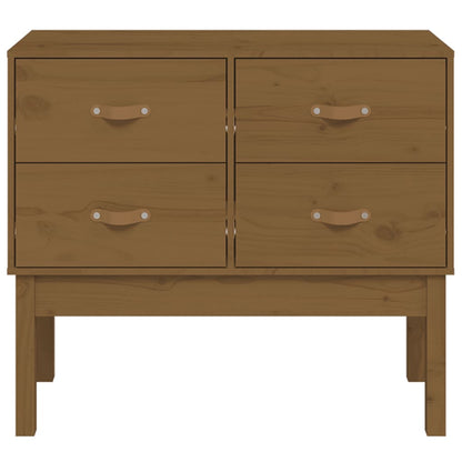 vidaXL Console en bois de pin massif marron miel 90x40x78 cm