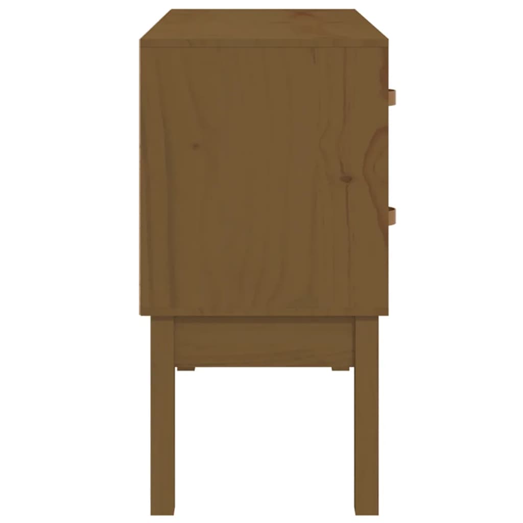 vidaXL Console en bois de pin massif marron miel 90x40x78 cm