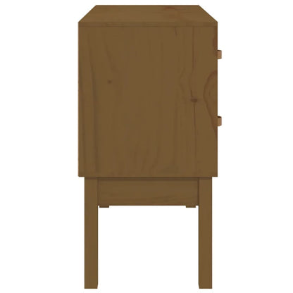 vidaXL Console en bois de pin massif marron miel 90x40x78 cm