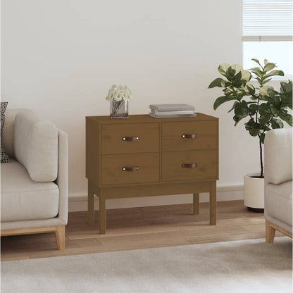 vidaXL Console en bois de pin massif marron miel 90x40x78 cm