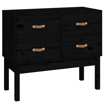 vidaXL Console noire 90x40x78 cm en pin massif