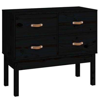 vidaXL Console noire 90x40x78 cm en pin massif