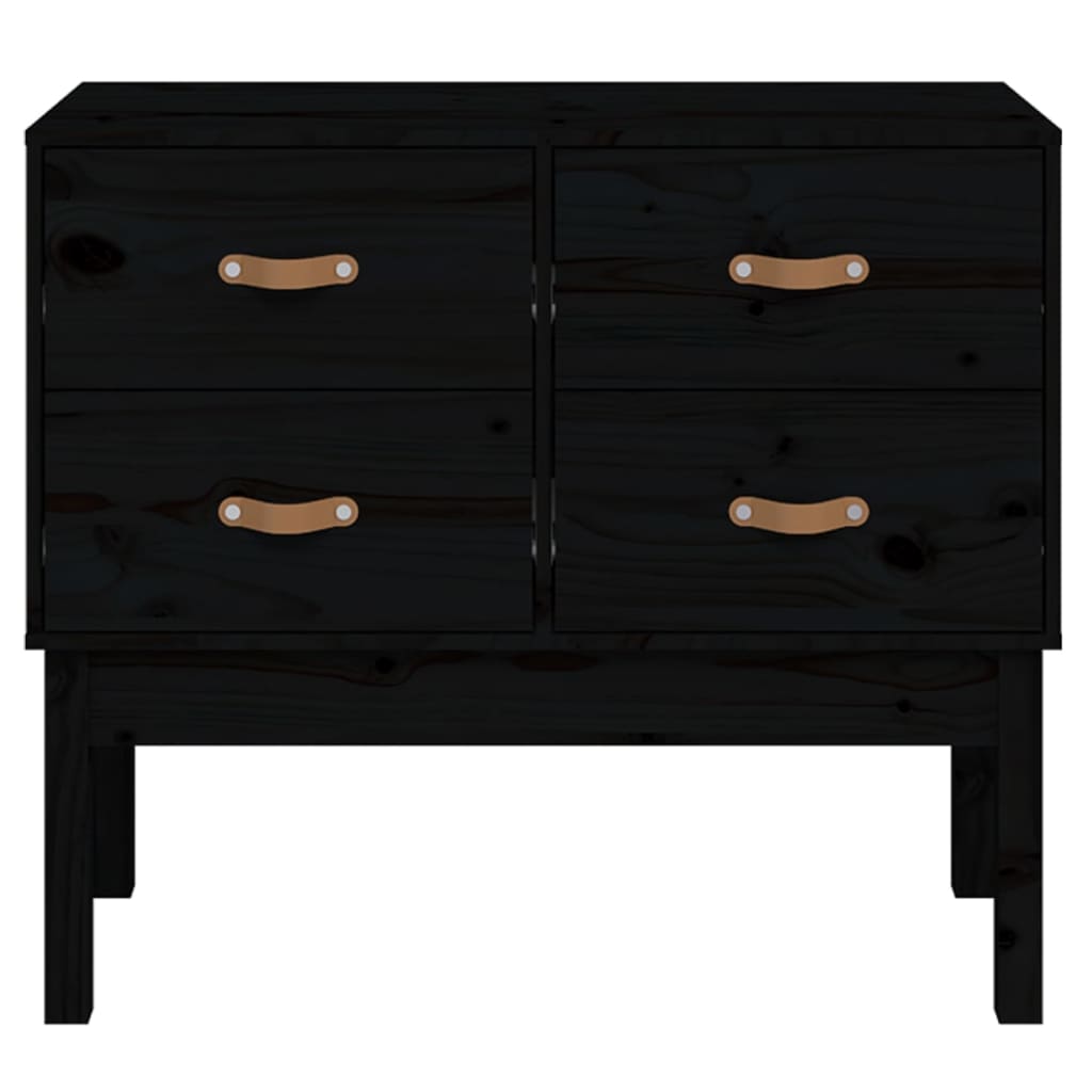 vidaXL Console noire 90x40x78 cm en pin massif