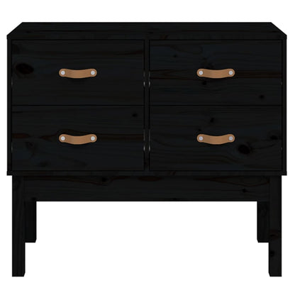 vidaXL Console noire 90x40x78 cm en pin massif